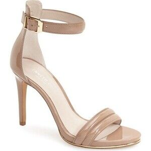 New Womens Kenneth Cole Sandals Heels Beige Nude Dress Work Shoes Patent 10 Open
